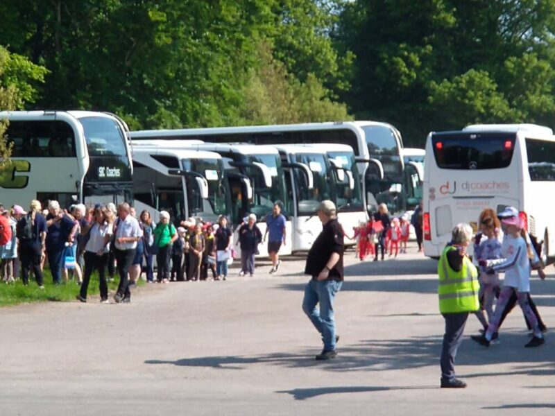 Arrival of coaches 